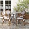 Merrick Lane Celia Set of Four Stacking Thonet Bistro Style Chair with Arms, PE Rattan Seat, and Metal Frame for Indoor/Outdoor Use